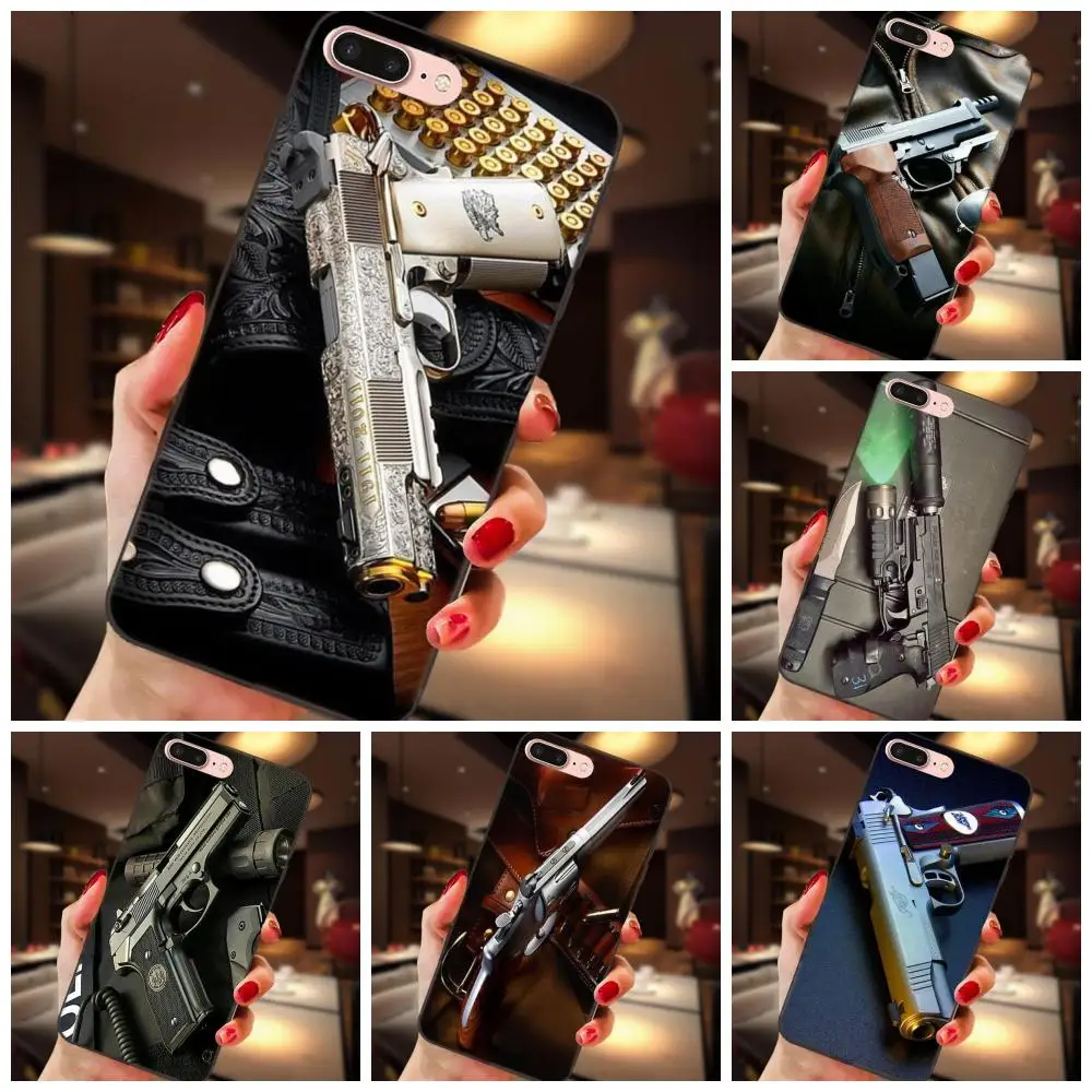 

TPU Phone Skin Pistolas Glock Weapon Gun Bullet For Samsung Galaxy I9080 Note 4 8 9 S3 S4 S5 S6 S7 S8 S9 S10 Edge Plus Lite G313