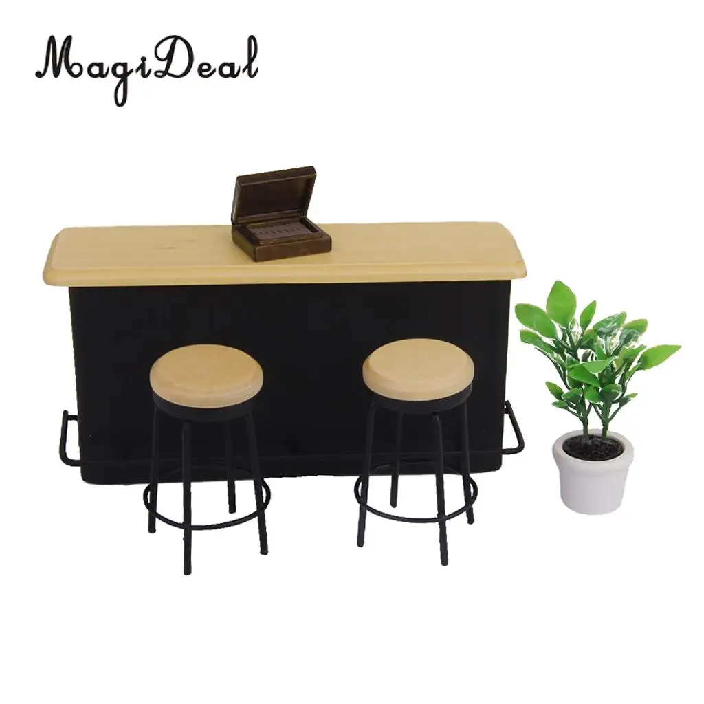 1/12 Scale Dollhouse Miniature Mini Piano Cabinet Chairs Modern Furniture Decoration for Dolls Living Room Bedroom Accs