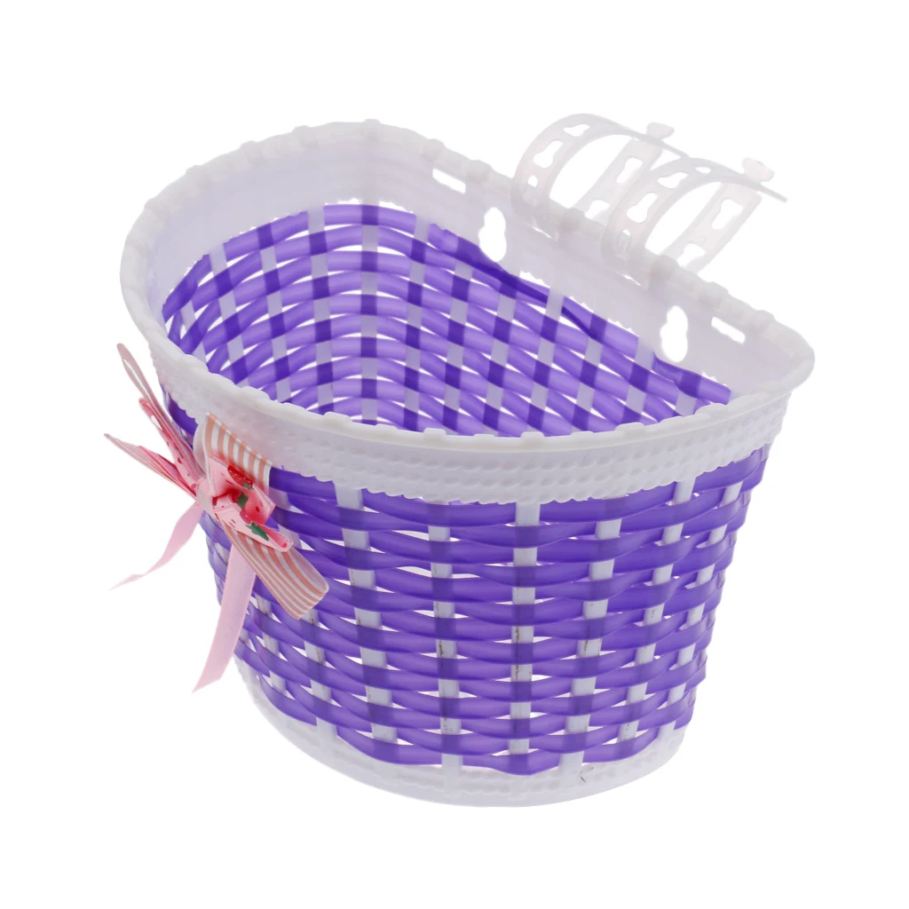 Girls Bike Bicycle Cycling Front Basket Bowknot Shopping Stabilizers Bike Case  For Children kids cycling Bicycle Accessories
