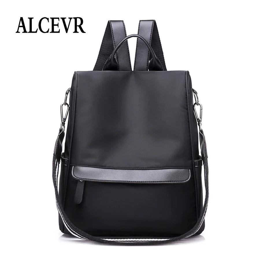 

ALCEVR Solid Color Canvas Backpack For Girls Preppy Style Soft Handle School Bags Students Casual All-Match School Bags mochila