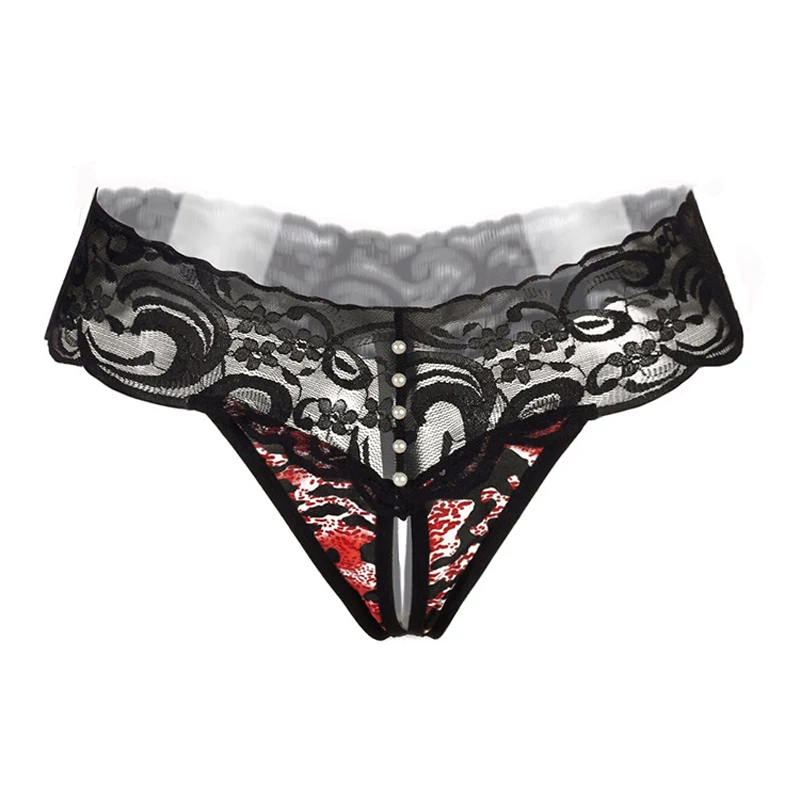 Women Sexy Lingerie Seducive Porn underpants Lace underwear hot erotic Open Crotch Panties Crotchless g-string Leopard print 39
