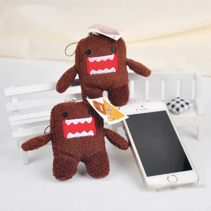 Wholesale 50pcs/lot DOMO KUN Plush Stuffed TOY, Charm Strap Pendant Lanyard DOLL, BAG Key Chain TOY Wedding Gift Bouquet TOY