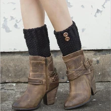 Женские Вязаные Короткие вязаные гетры с манжетами; зимние теплые носки с манжетами; одна пара женских носков