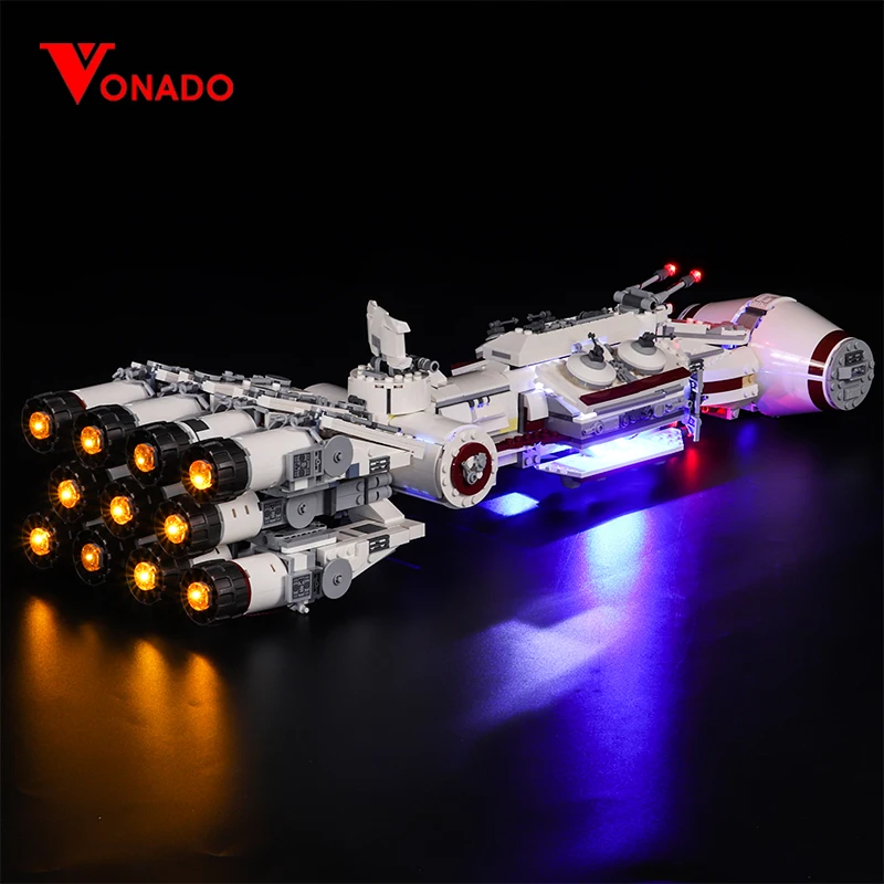 Vonado светодиодная подсветка, совместимая с 75244 серии Tantive Iv, космический корабль, техническая серия, строительный блок для мальчиков, игрушка