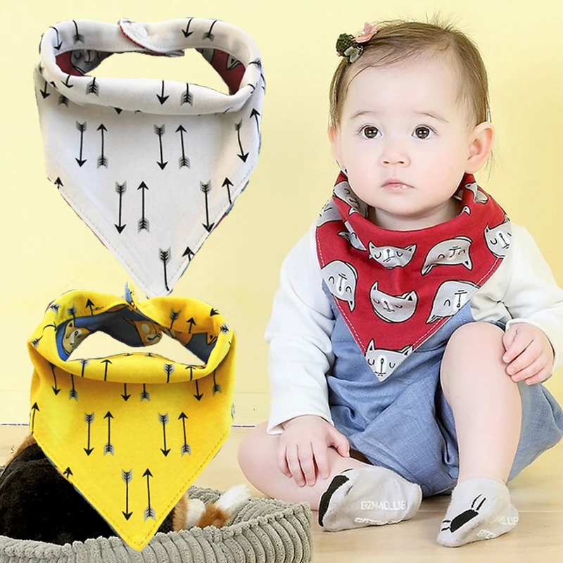 Kids Cotton Soft Toddler Triangle Scarf Bibs Burp Bandana Infant Saliva Towel