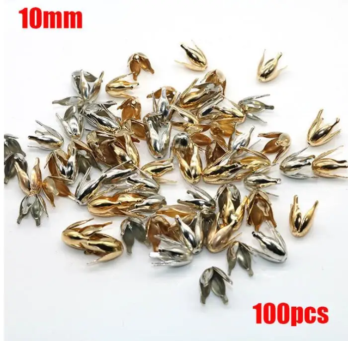 Посеребренные бусины с 4 листьями 8/10 мм 100/150 шт.|bead cup|bead capsfor jewelry making |