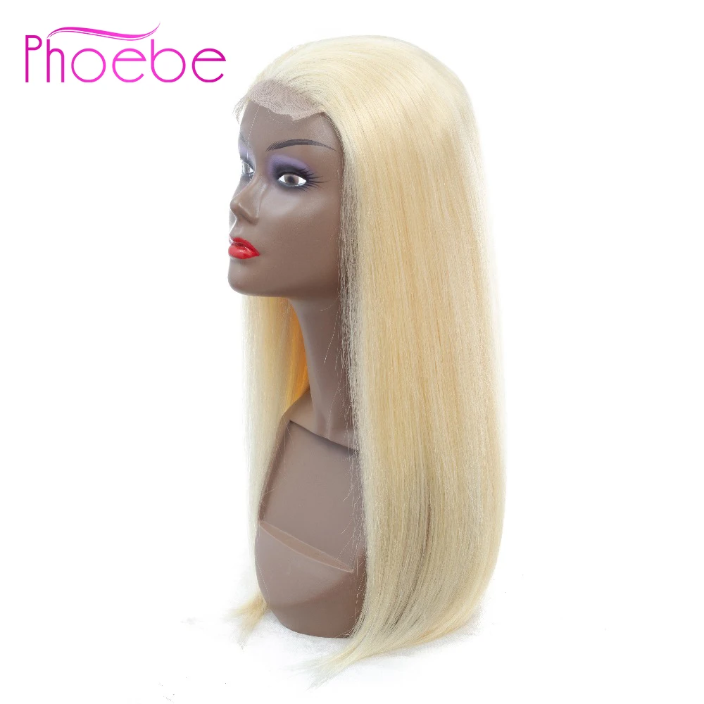 Phoebe волосы 4*4 перуанские прямые человеческие волосы парики блонд полный 613 цвет U часть Швейцарский парик шнурка для женщин remy волосы без запаха