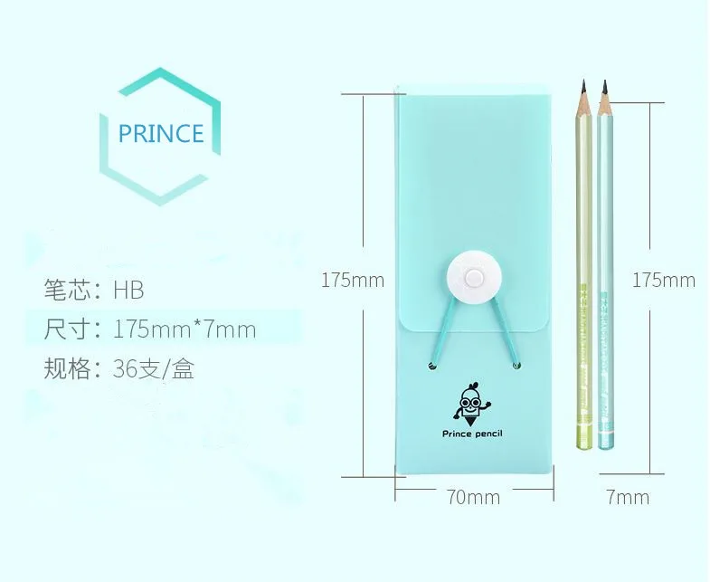 36 шт./кор. красочный деревянный карандаш HB Стандарт с канцелярский пенал карандашный рисунок живопись Writng Школа Офис - Цвет: Green and Blue