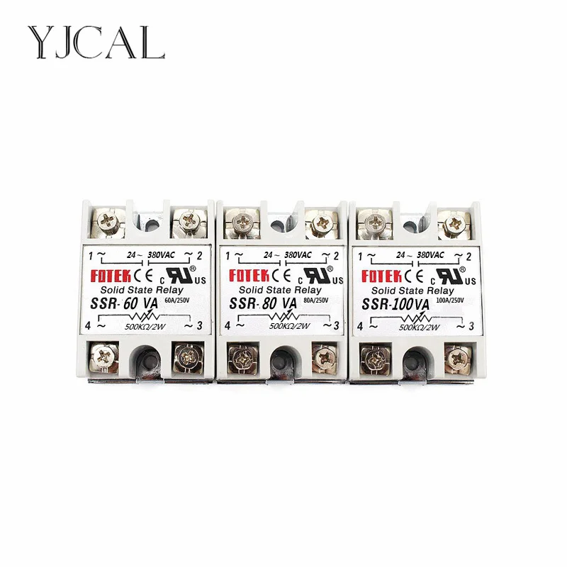 YJCAL твердотельные реле SSR-60VA SSR-80VA SSR-100VA 60A 80A 100A генератор импульсов регулятор 24-380VAC Выход SSR 60VA 80VA 100VA