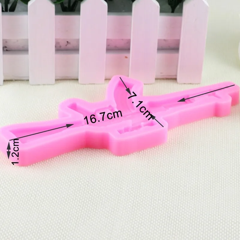 Assault Rifle Shape Chocolate Fondant Mold Cake Decorating Modeling Mould Baking Tools Bakery