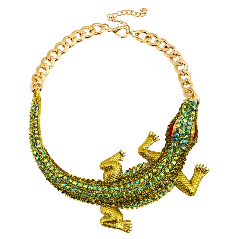 New Arrival Huge Fashion Crocodile Pendants Chunky Statement Necklace