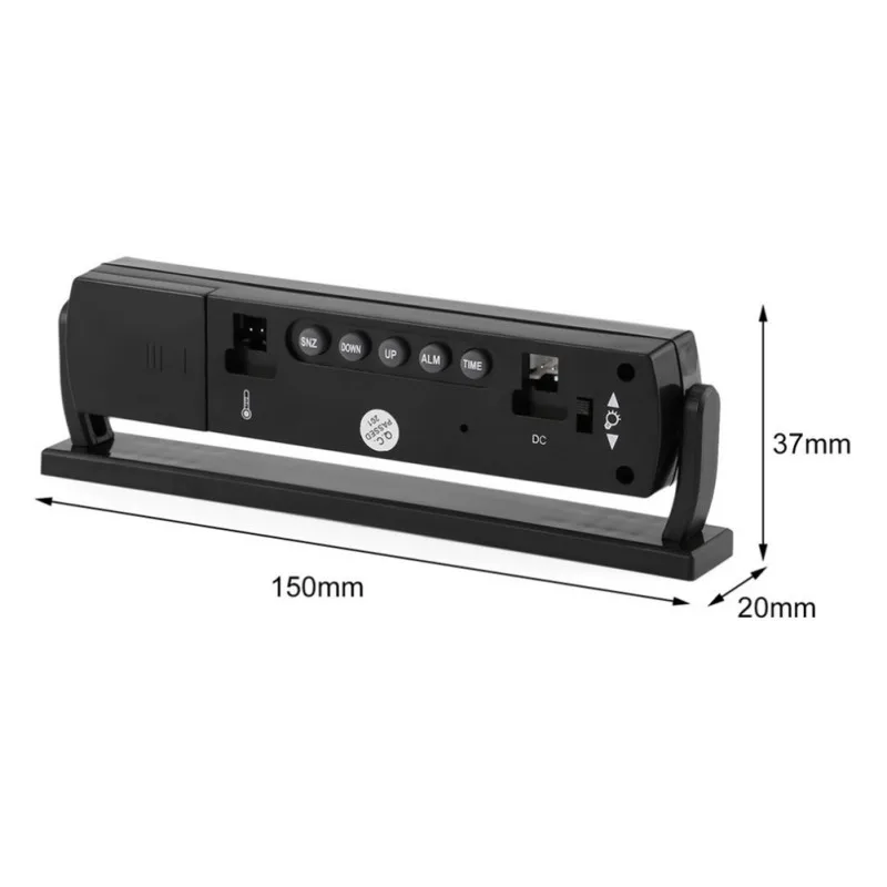  Auto Black Car Clock Voltage Digital LCD Car Temperature Thermometer Alarm Clock 9449 7801
