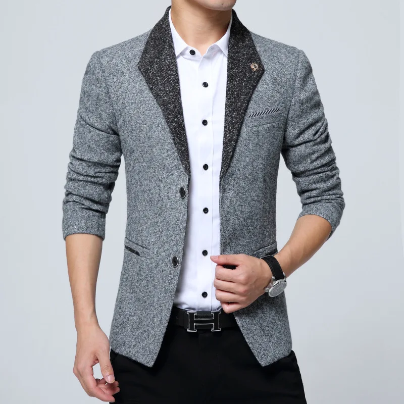 2017 New Slim Fit Mens Casual Jacket Single Button Linen Blazer Jacket ...