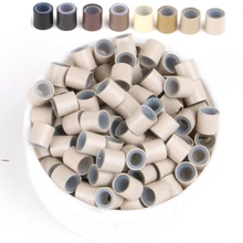 500 шт./пакет 3,4 мм евро медные трубки звенья Силиконовые микро-бусины кольца для I-tip и микро кольца для наращивания волос