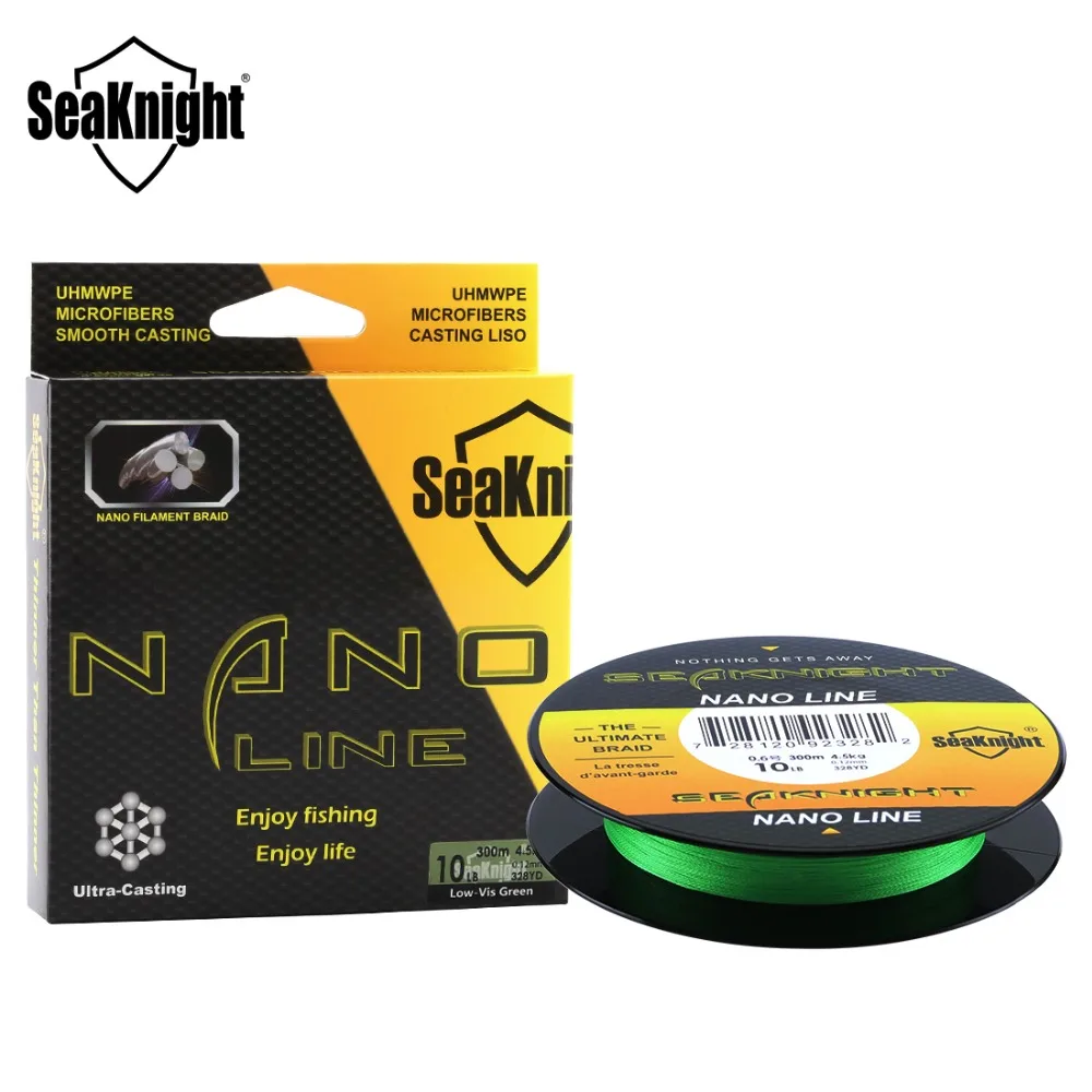 SeaKnight Brand NANO Series 100M 300M Fishing Line 4 Strands Braided PE  Line Multifilament Super Thin Fishing Tackle 4 6 8 10LB