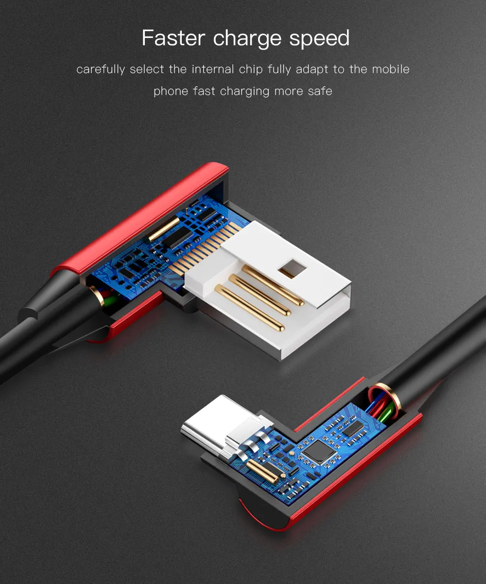 Micro USB 8 Pin type C 90 градусов быстрая зарядка usb c кабель L type-c 3,1 шнур для передачи данных зарядное устройство usb-c для Iphone samsung S8 S9 Note 8