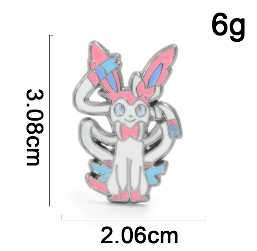 9 видов стилей Sylveon Eevee Umbreon flarion Vaporeon Jolteon Espeon Leafeon Glaceon Металлическая Брошь Pin фигурки из сплава металла игрушки SYTJ - Цвет: Sylveon