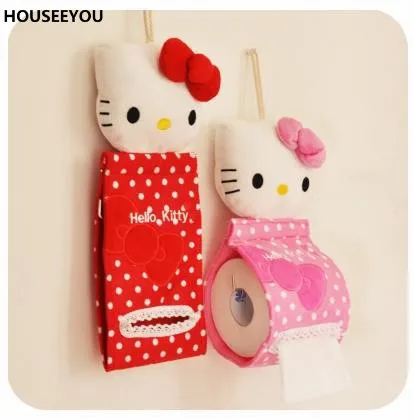 Hello Kitty Pumping Paper Storage Box Cartoon Plush Cloth