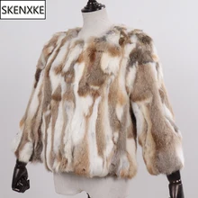 Женское натуральное пальто из натурального кроличьего меха для русской леди, зимняя теплая куртка из натурального кроличьего меха, верхняя одежда из натурального кроличьего меха