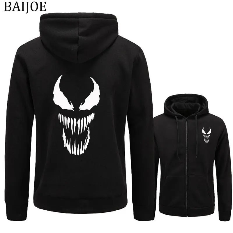 

2018 autumn Winter Venom Harajuku Hoodies men Sportswear Sweatershirt hoodies fashion Thicken long sleeve Hip-Hop Male Hooded