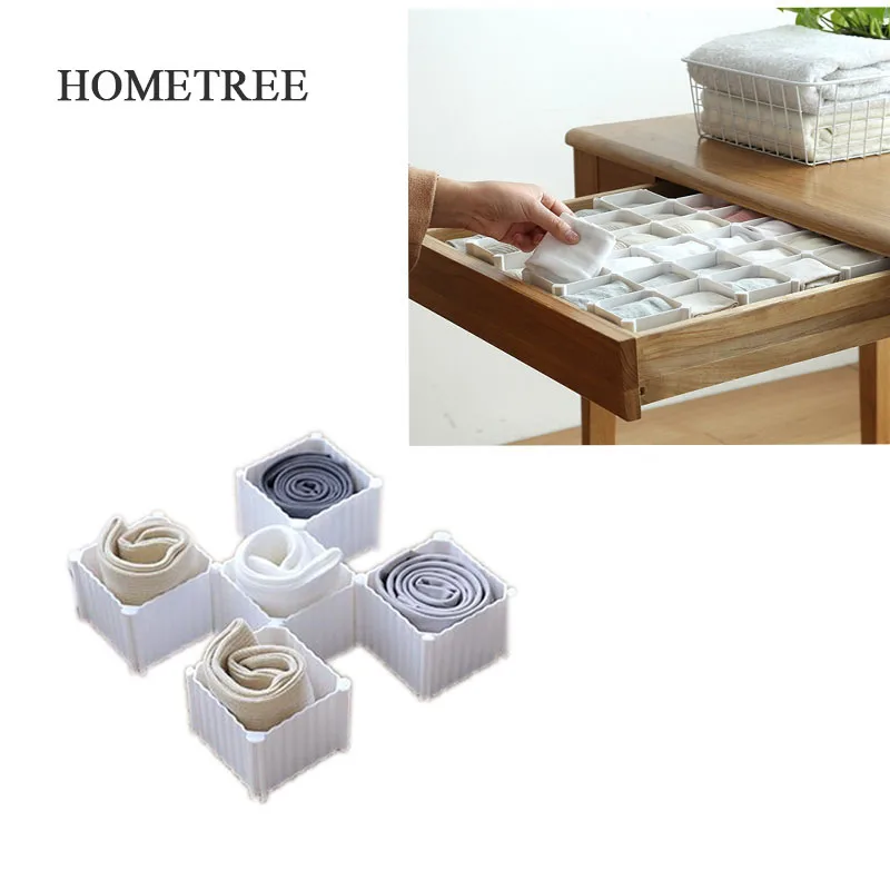 

HOMETEE 6 Grids Combination of Honeycomb Socks Storage Box Drawer Underwear Storage Lattice Plastic Underwear Sorting Box H868