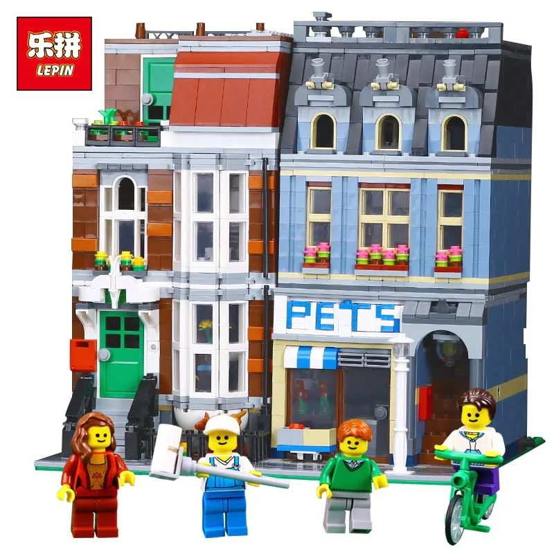 

15009 City Street Pet Shop Building Kid Blocks bricks Assembling compatible with 10218 Educational Toy Funny Gift