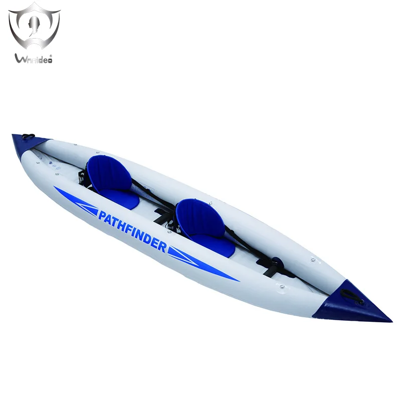 

Wnnideo Single double Canoes Inflatable PVC Rubber Boat River Stream Lake Rafting Rowing Boat with Paddles 400*90 cm ZF6-2902