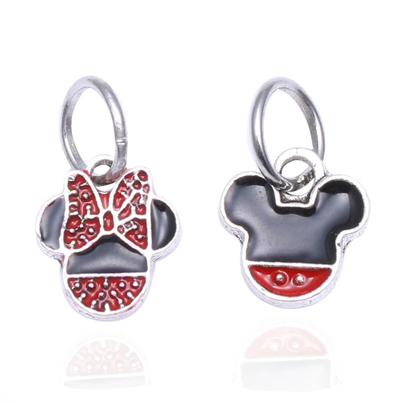 

BAOPON 5Pcs/lot Fits Original F Charms Bracelets Clear CZ Cartoon Style Mickey Minnie Pendant Charms DIY Jewelry