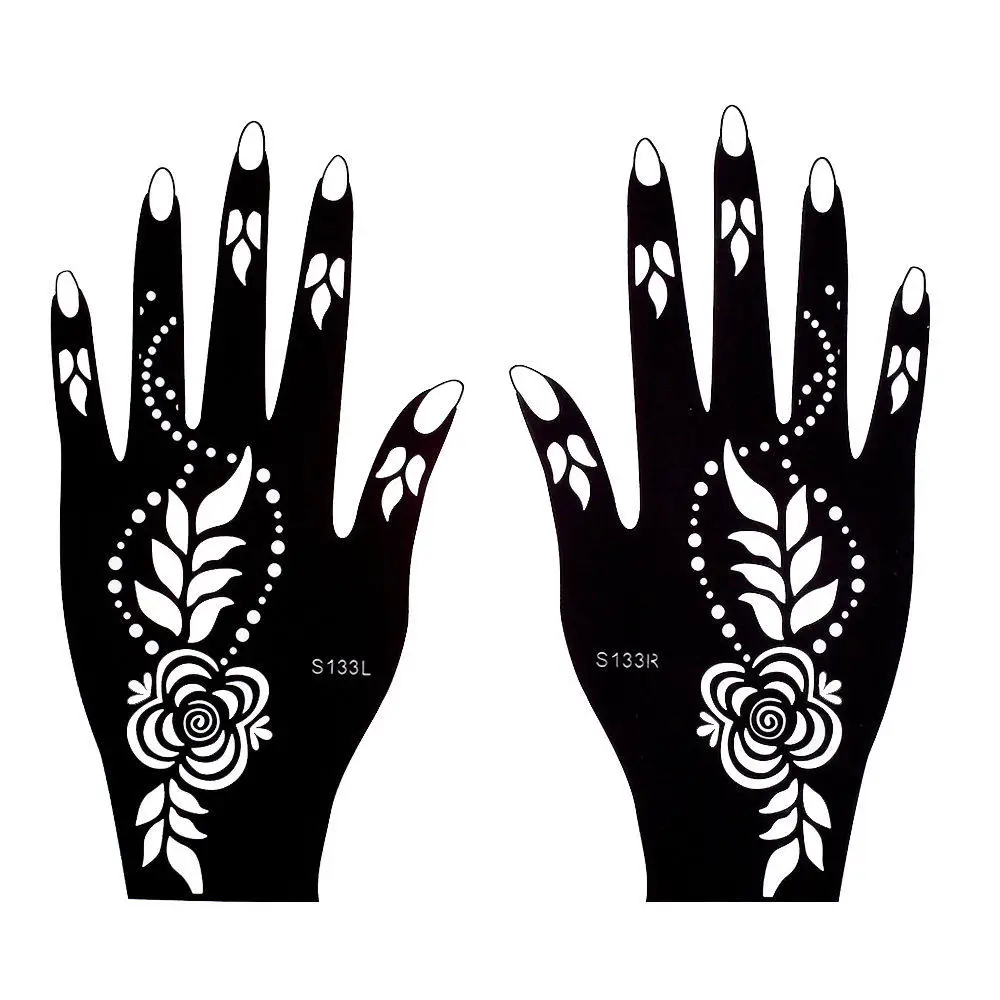 Glaryyears 32 Disegni 1 Paia Mani Henna Stencil Glitter Colori Glaryyears 32 Disegni 1 Paia Mani Henna Stencil Glitter Colori Pasta Disegno Tatuaggio Template Mehndi Arabo Indiano Mani Stencil in Glaryyears 32 Disegni 1