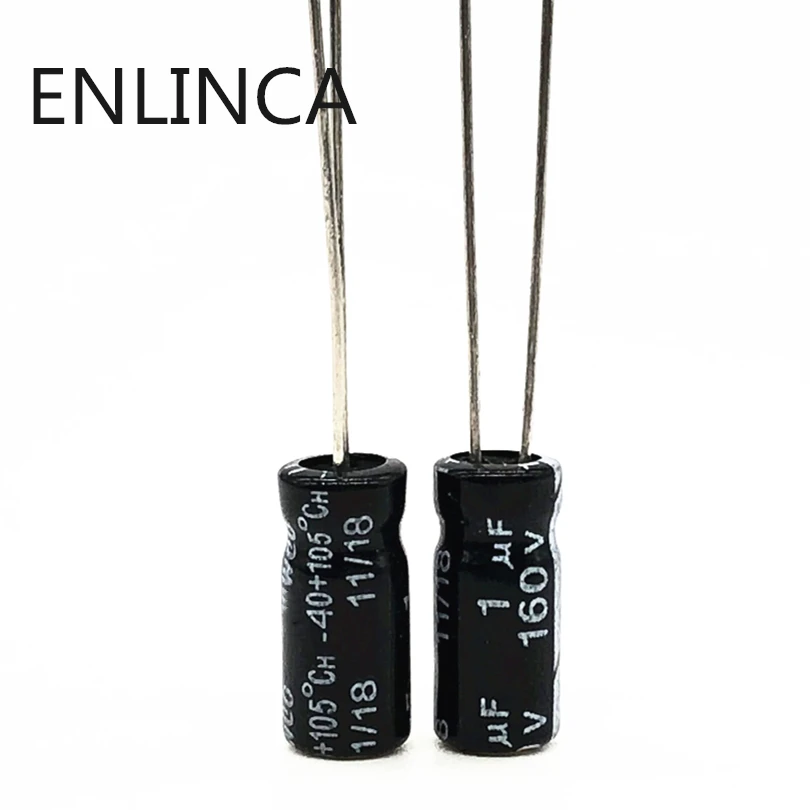 10pcs/lot S93 160v 1UF aluminum electrolytic capacitor size 6*12 1UF 20% photo