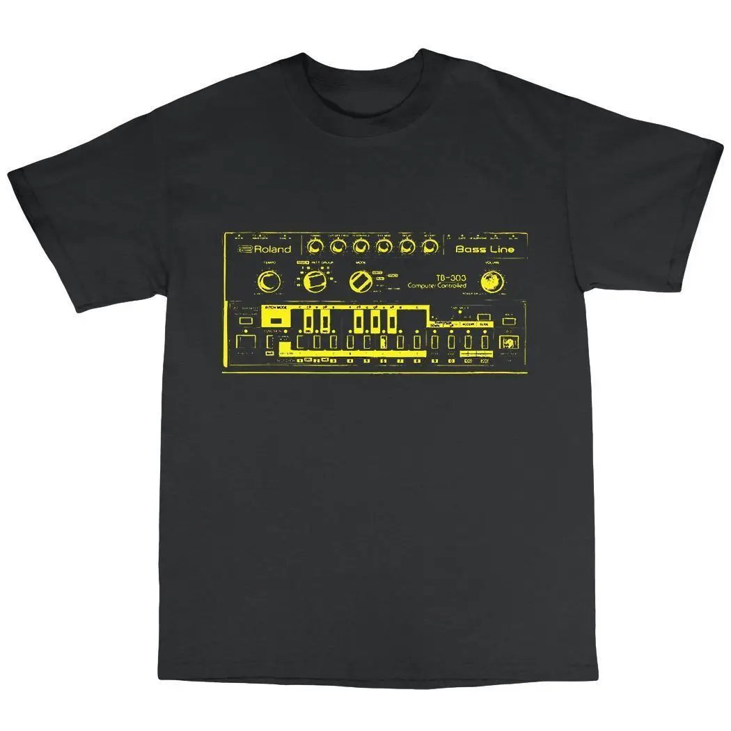 

TB-303 Inspired T-Shirt 100% Cotton Moog 808 909 Acid House free shipping T Shirt Men Short Sleeve Funny O-Neck T Shirt