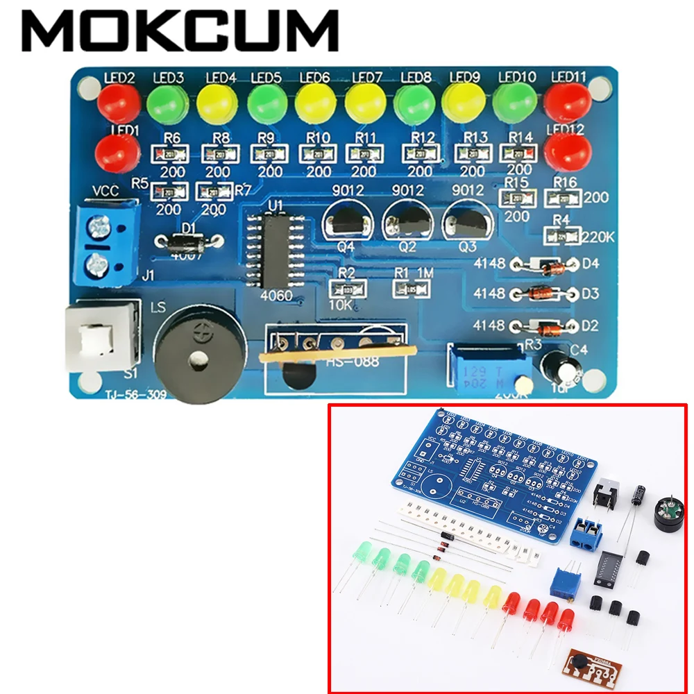 DC 5V DIY Kit светодиодный модуль для прослушивания музыки с мигающим модулем