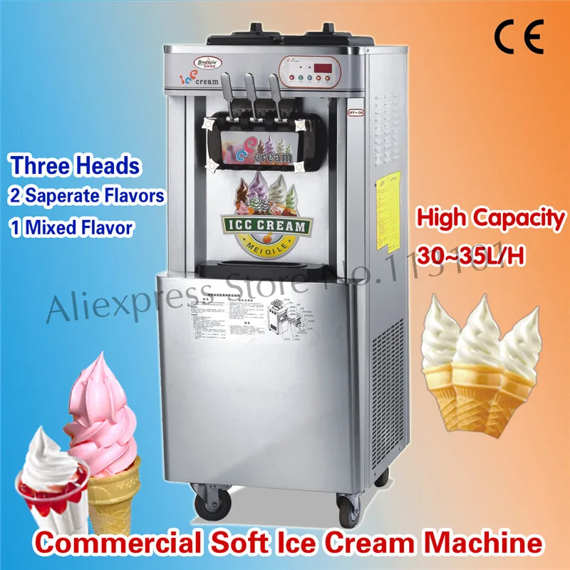 Vertical Ice Cream Machine Soft Ice Cream Maker 220V Commercial Use 3