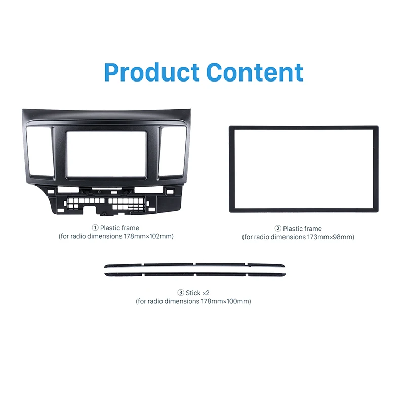 Seicane 2DIN черный автомобиль радио фасции Для Mitsubishi Fortis& Lancer CD панель тире отделка установочный комплект 173*98/178*100/178*102 мм