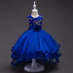 Дети \ девушки цветок вечерние платье Pageant формальные дети Платье-пачка платье с вышивкой принцесса хвост для девочек свадебное платье