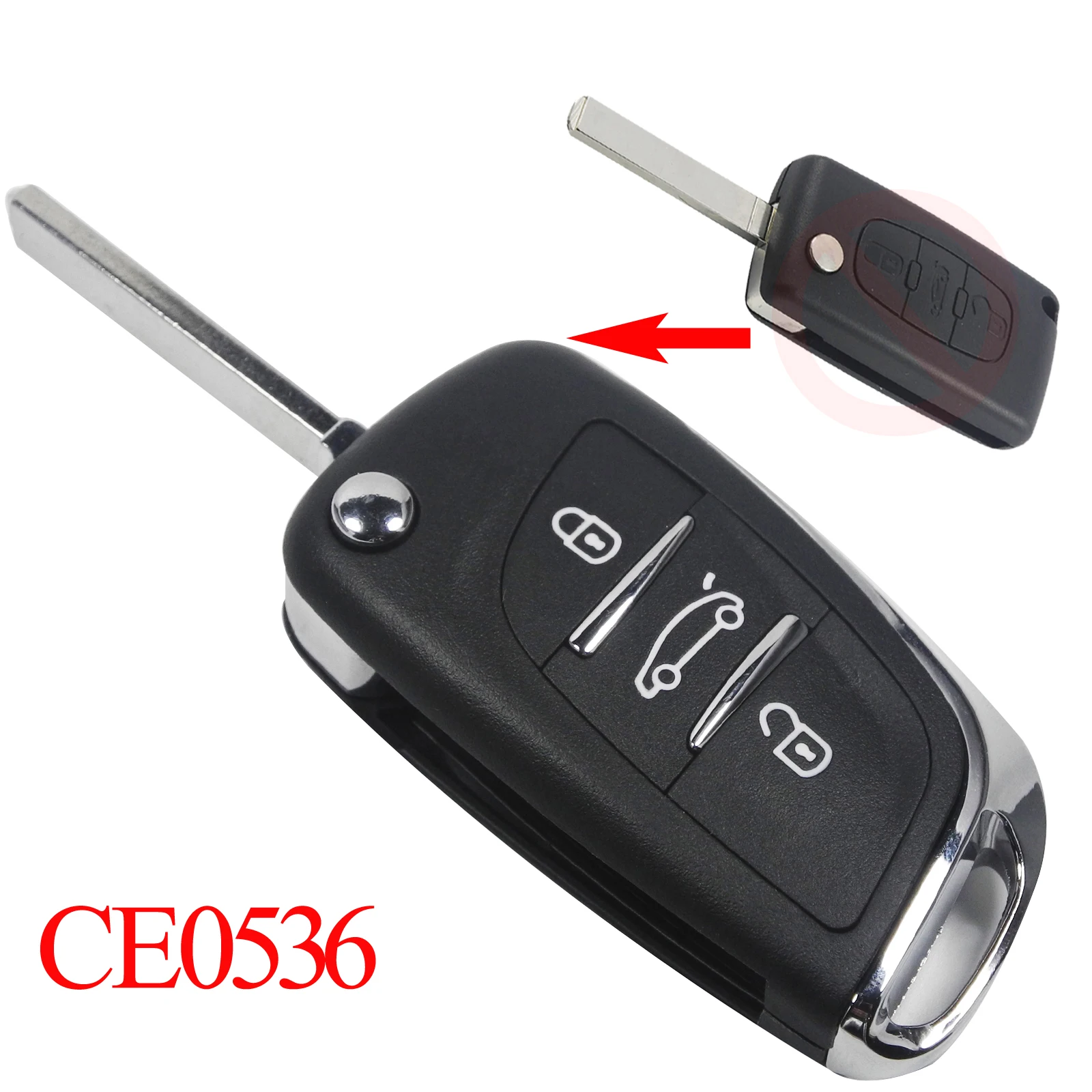 

Jingyuqin 3 Buttons Folding Flip Remote Key Shell Cover for PEUGEOT 207 307 308 for Citroen C2 C3 C4 C5 C6 C8 CE053NO Groove