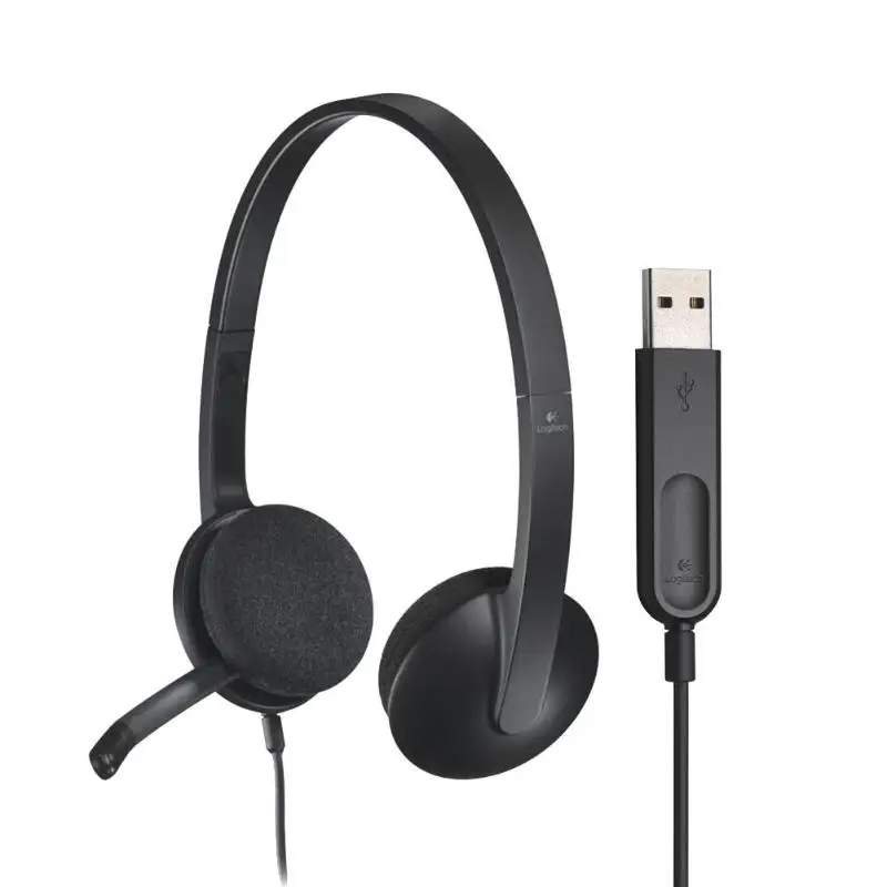 Logitech H340 USB компьютерная гарнитура головные наушники 1,8 м USB кабель для передачи данных игры Джек аудио видео голоса наушники