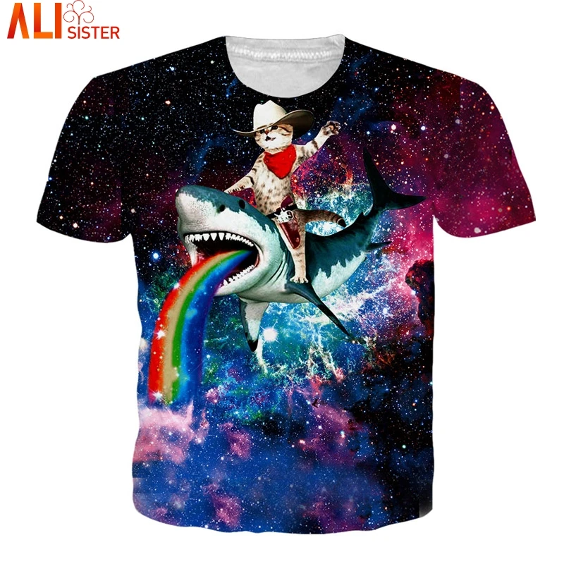 

Alisister Galaxy Cat 3d T Shirt EUR Size Animal Funny T-Shirts 2019 Summer Hip Hop Camisa Masculina Women Tee Tops Unisex