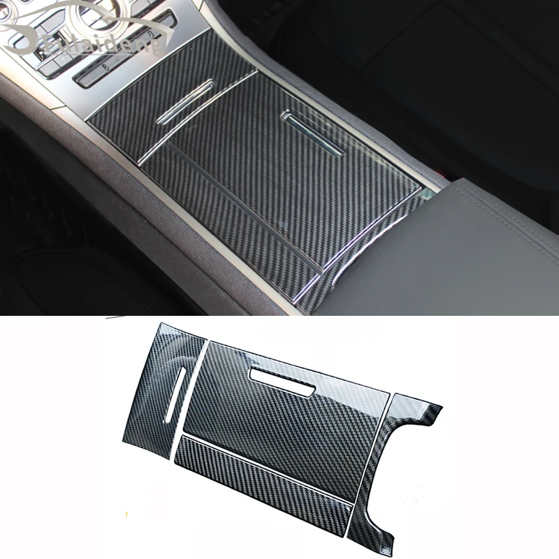 

4pcs For Lincoln MKZ 2017-2019 ABS Carbon fiber Central control panel Molding Trim Water cup frame Cover Car Styling