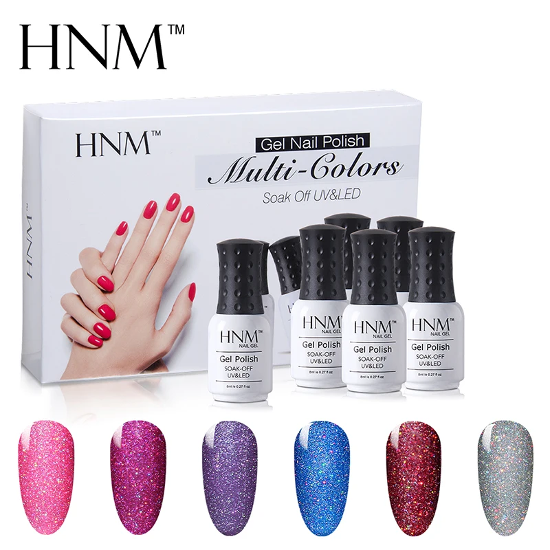 Набор неоновых гель лаков HNM для ногтей 6 цветов 8 мл шт./лот|nail polish set|nail setgel nail set |