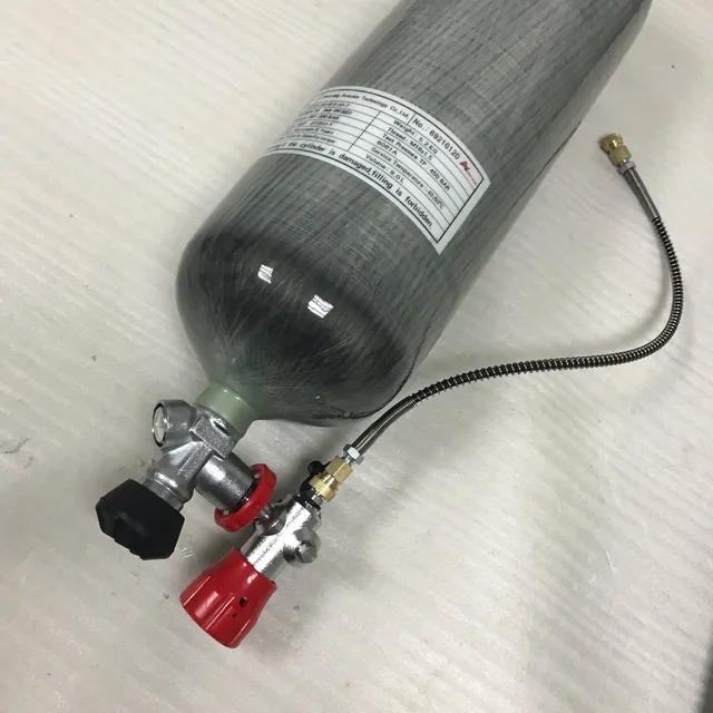 whole set 9L 4500psi Compressed Air Carbon Fiber SCBA Tank Cylinder for