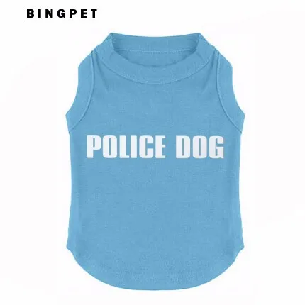 Милый питомец персонализированные печатные Мягкий хлопок собаки футболка Летняя одежда Полицейская собака форма Одежда