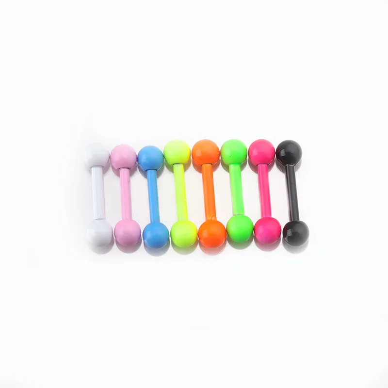 

Fashion Stainless steel Neon Tongue Pierced Nipple Ring Barbell Body Piercing Jewelry Piercing Tongue Ring studs Barbell Ring