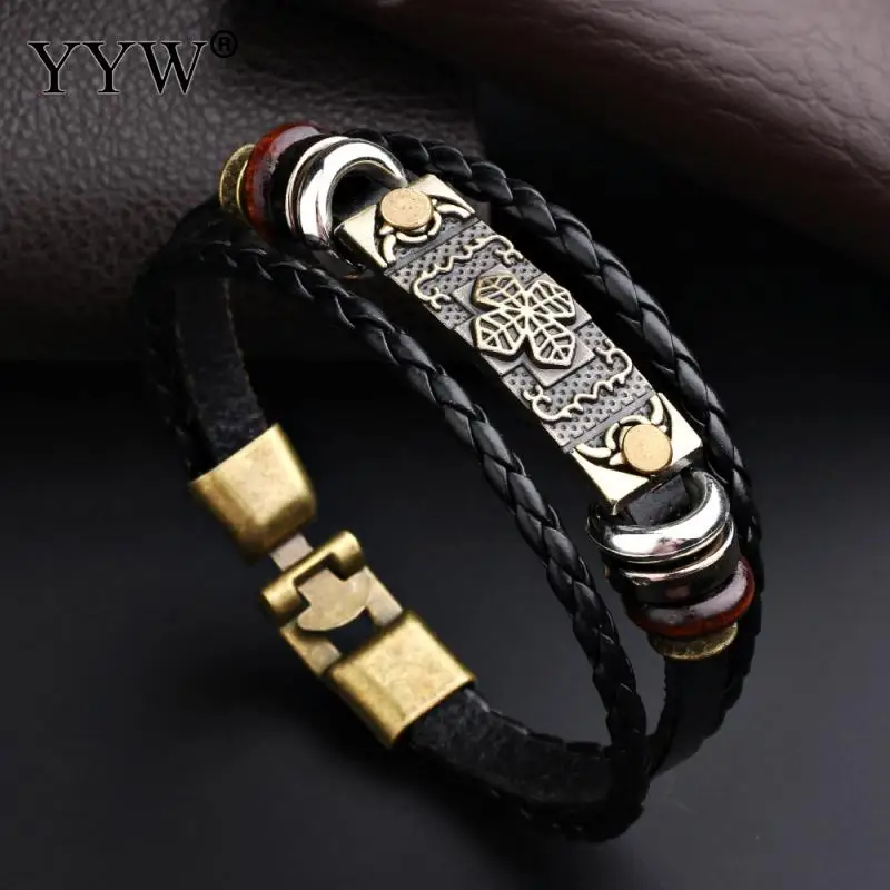 

YYW Hot Sale Titanium Steel Bracelet Uniset Jewellery with PU Leather plated Corrosion Resistant New Fashion Wholesale