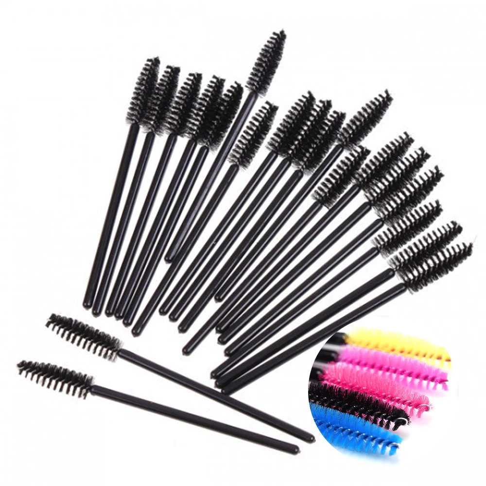 50PCS Single Fiber Eyeliner Brushes Eyelash Mini Brush Mascara Wand