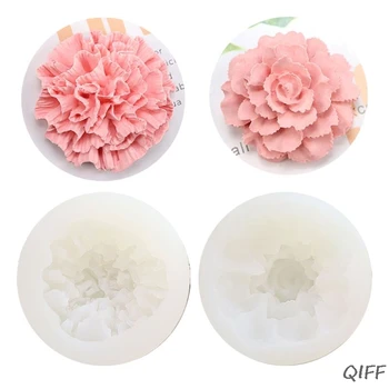 

3D Carnation Flower Silicone Fondant Mold Handmade Soap Cake Candle Resin Molds