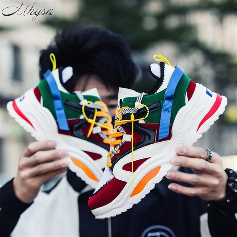 

Mhysa 2019 New spring and autumn casual fashion sneakers with sewing wedges and comfortable and breathable men's shoes C0012