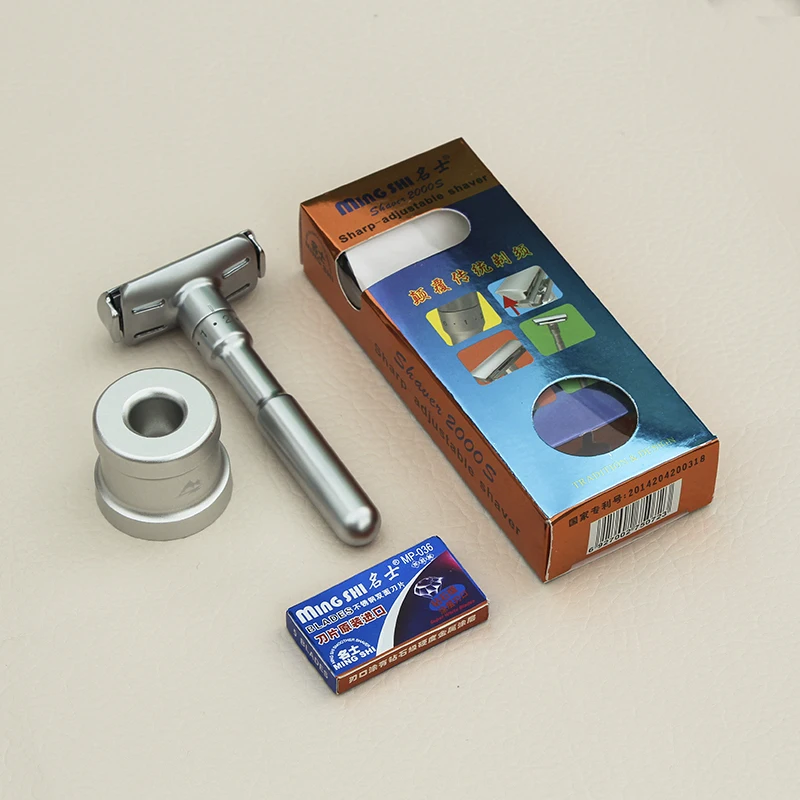 

MINGSHI Full Zinc Alloy Safety Razor For Men Adjustable 1-6 Files Close Shaving Classic Double Edge Razors
