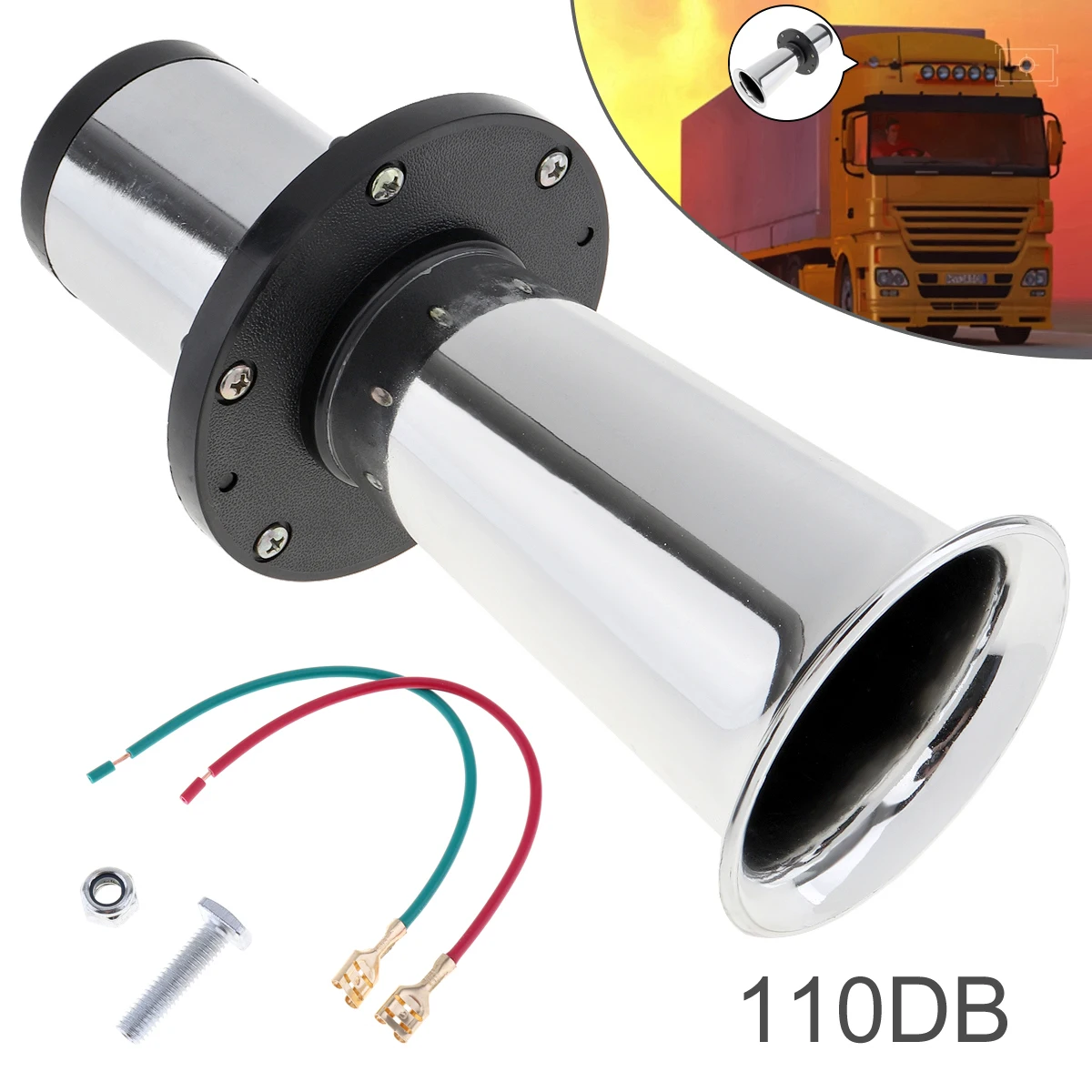 Universal 12V 110dB Car Antique Air Horn Compressor OO GA OO GA Sound