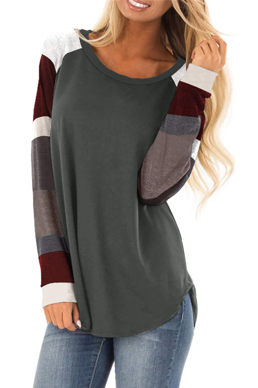 Gladiolus 2018 Fashion Women Autumn T-Shirt Long Sleeve O-Neck Multi Color Patchwork Casual T Shirt Women Tops Camiseta Feminina (15)